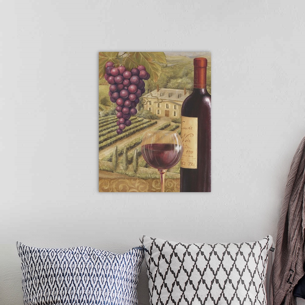 A bohemian room featuring French Vineyard IV