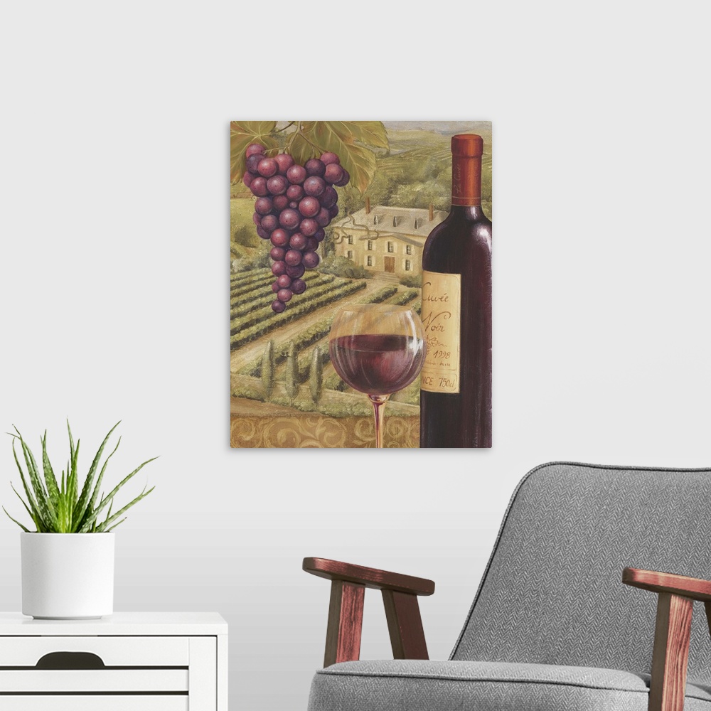 A modern room featuring French Vineyard IV