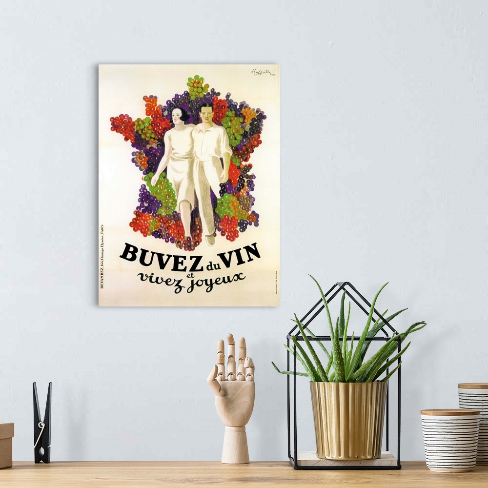 A bohemian room featuring French Wine - Vintage Advertisement