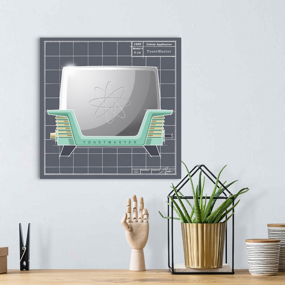 A bohemian room featuring Galaxy Toaster - Aqua