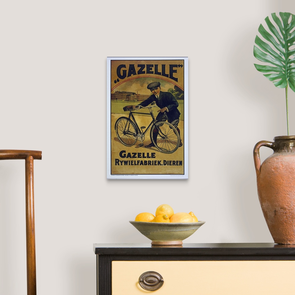 A traditional room featuring Gazelle - Vintage Bicycle Advertisement