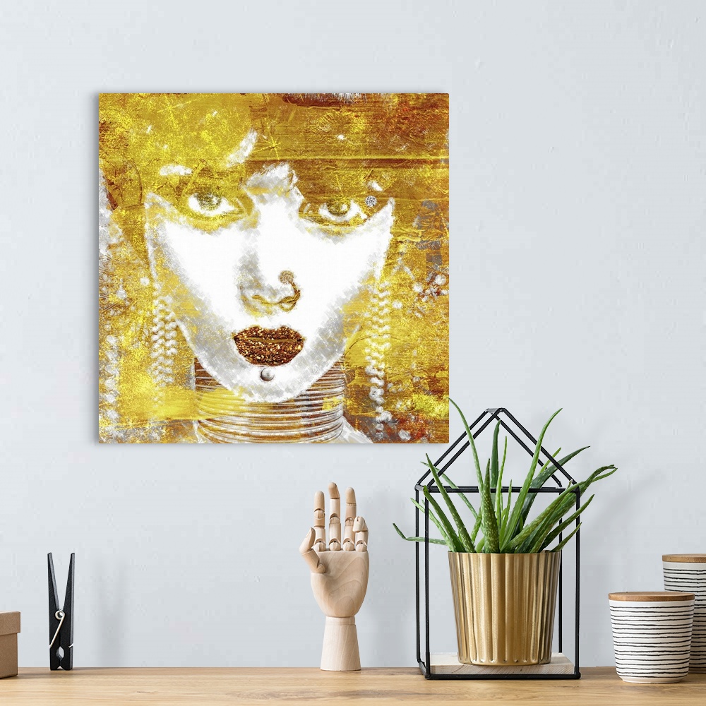 A bohemian room featuring Gold Girl