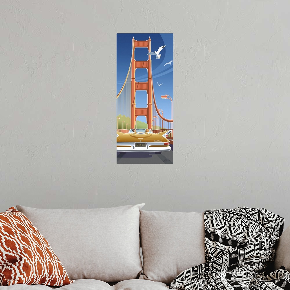 A bohemian room featuring Golden Gate