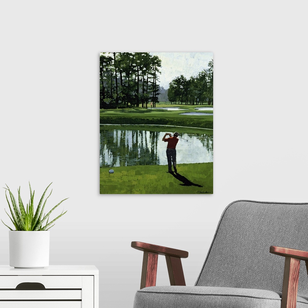 A modern room featuring Golf Course IX