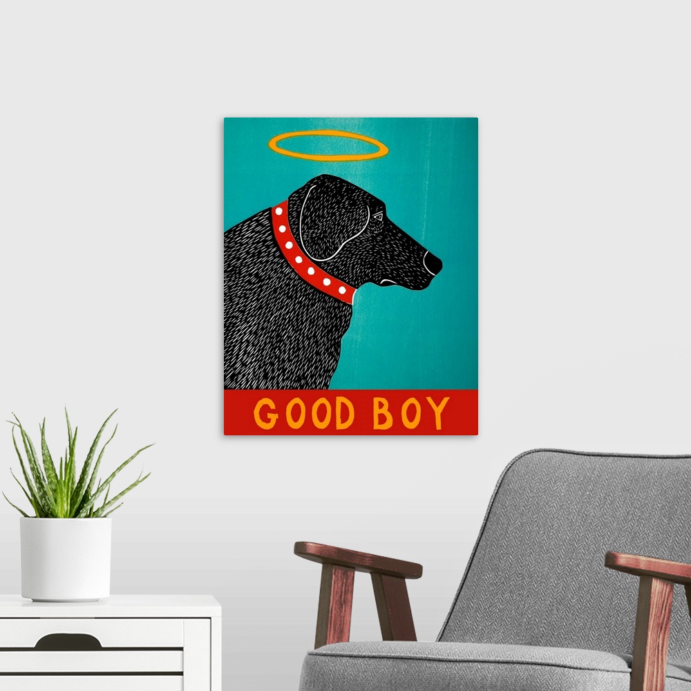 A modern room featuring Good Boy Black