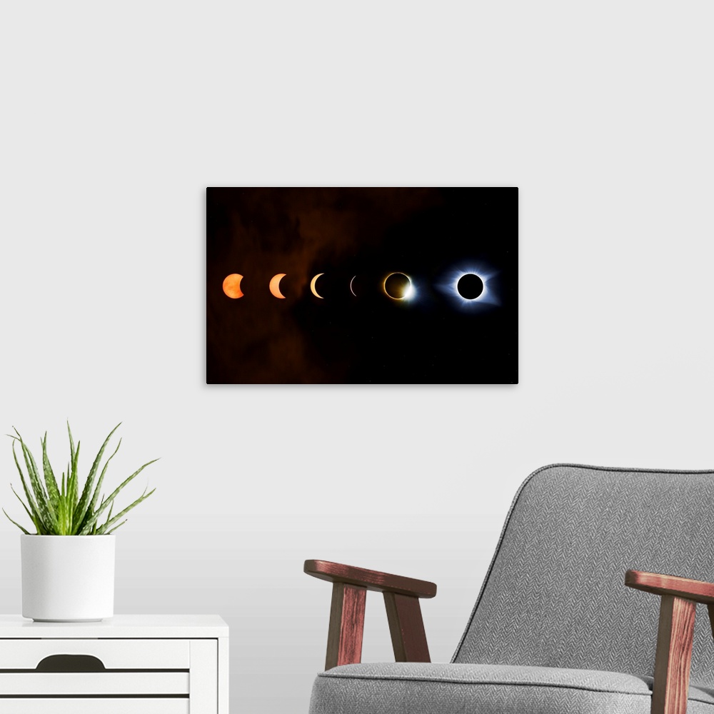 A modern room featuring Great American Eclipse