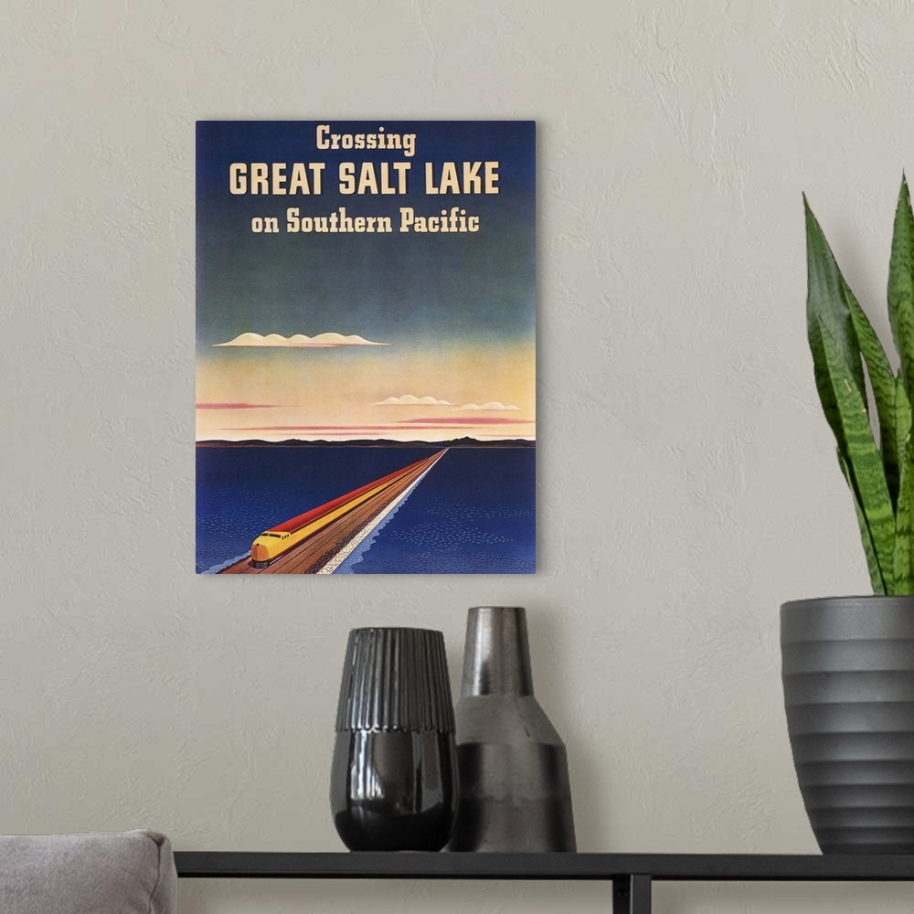 A modern room featuring Great Salt Lake - Vintage Travel Advertisement