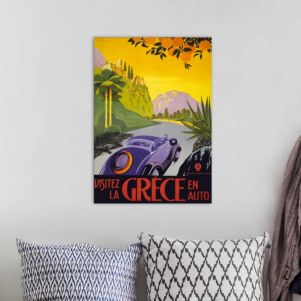 A bohemian room featuring Greece - Vintage Travel  Advertisement
