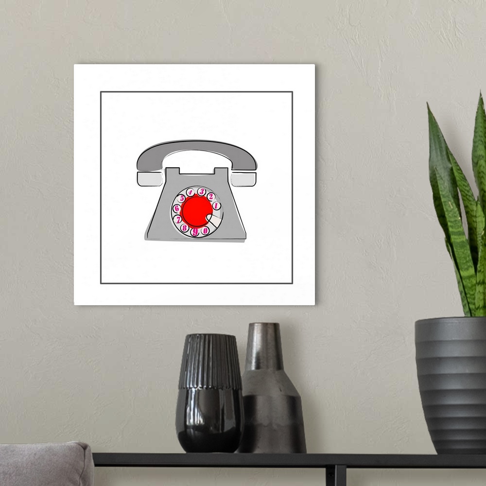 A modern room featuring telephone