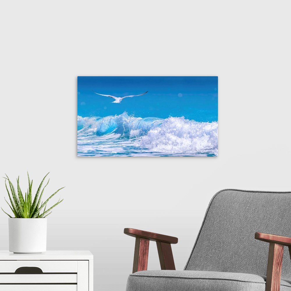 A modern room featuring Gull In The Waves