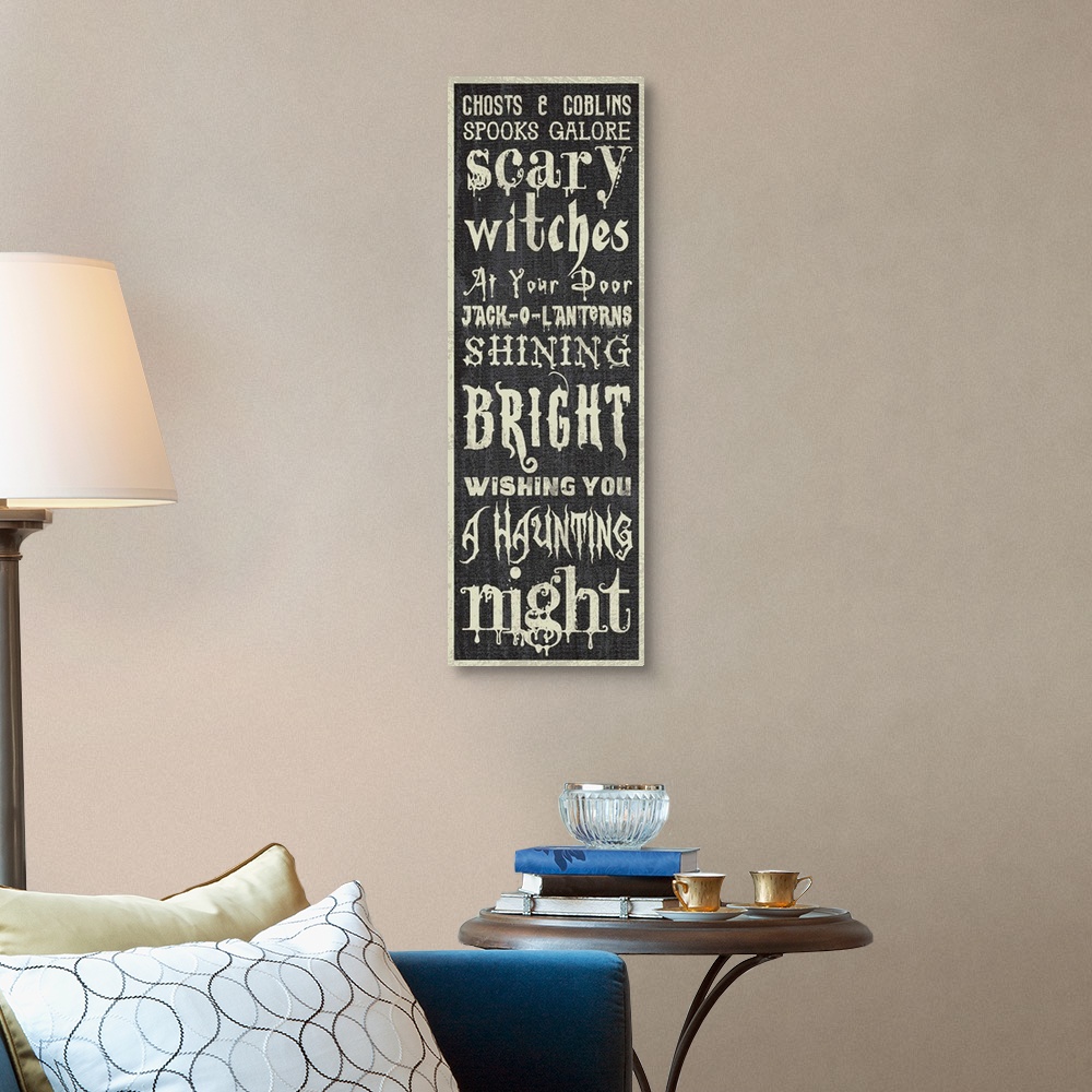A traditional room featuring Halloween Sign