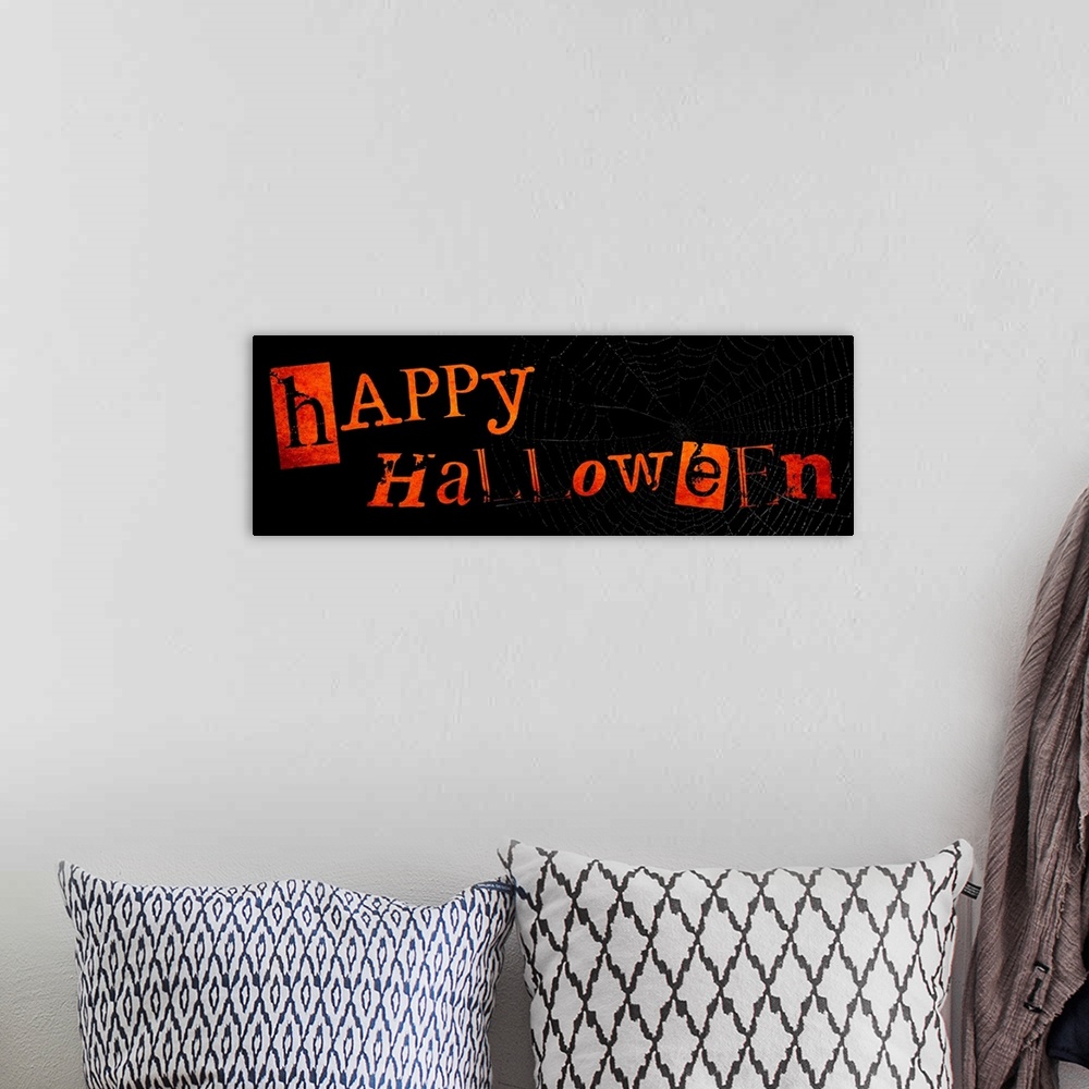 A bohemian room featuring Happy Halloween