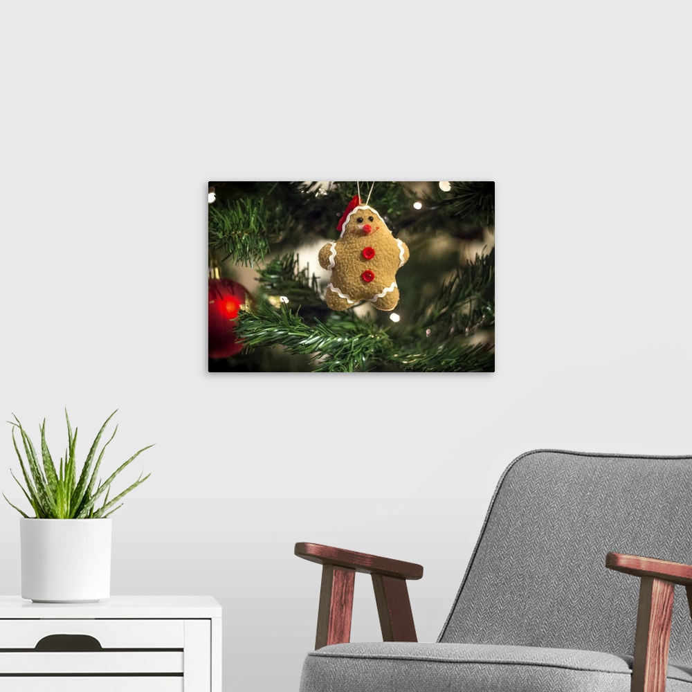 A modern room featuring Christmas Tree, Ornament