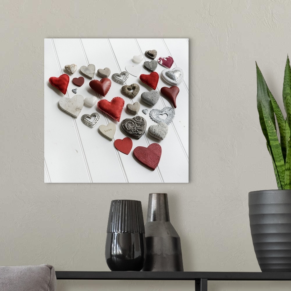 A modern room featuring Heart of Hearts on White Wood