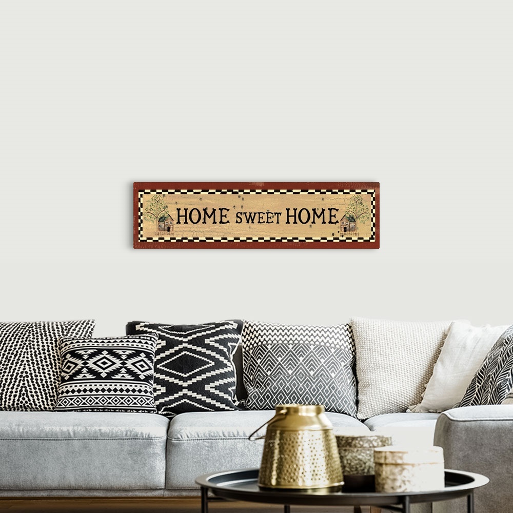 A bohemian room featuring Home Sweet Home