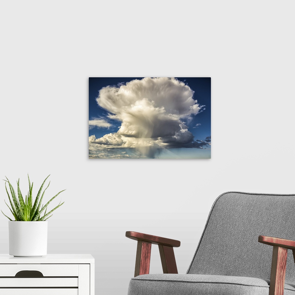 A modern room featuring Large cloud formation, color photography