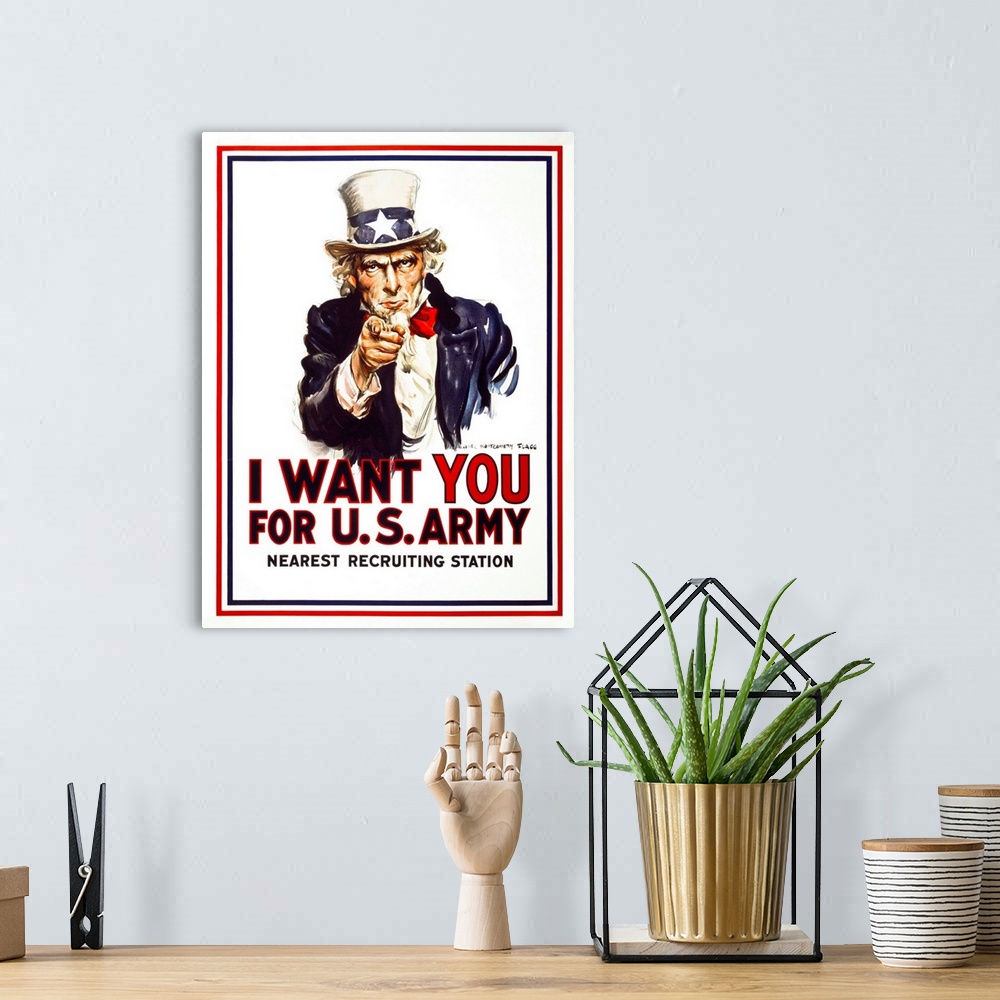 A bohemian room featuring I Want You For U.S. Army