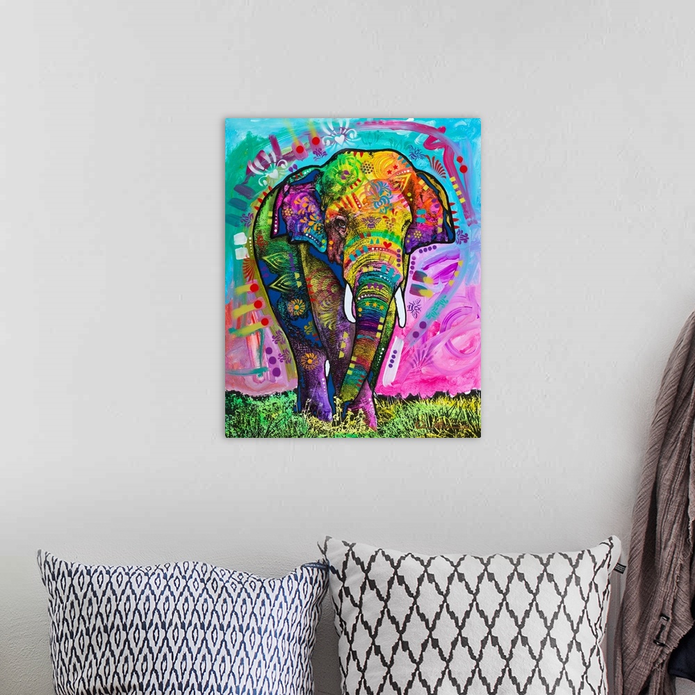 A bohemian room featuring Indian Elephant