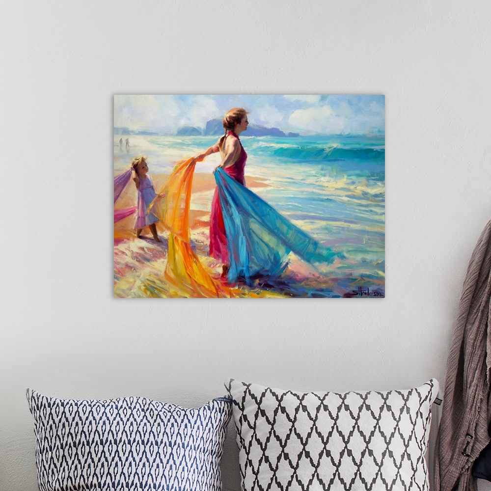 A bohemian room featuring Into the Surf