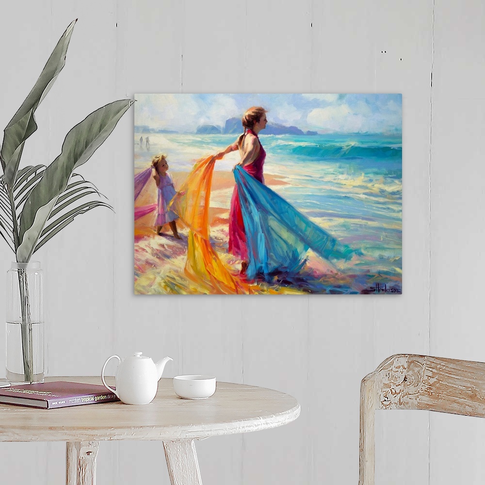A farmhouse room featuring Into the Surf