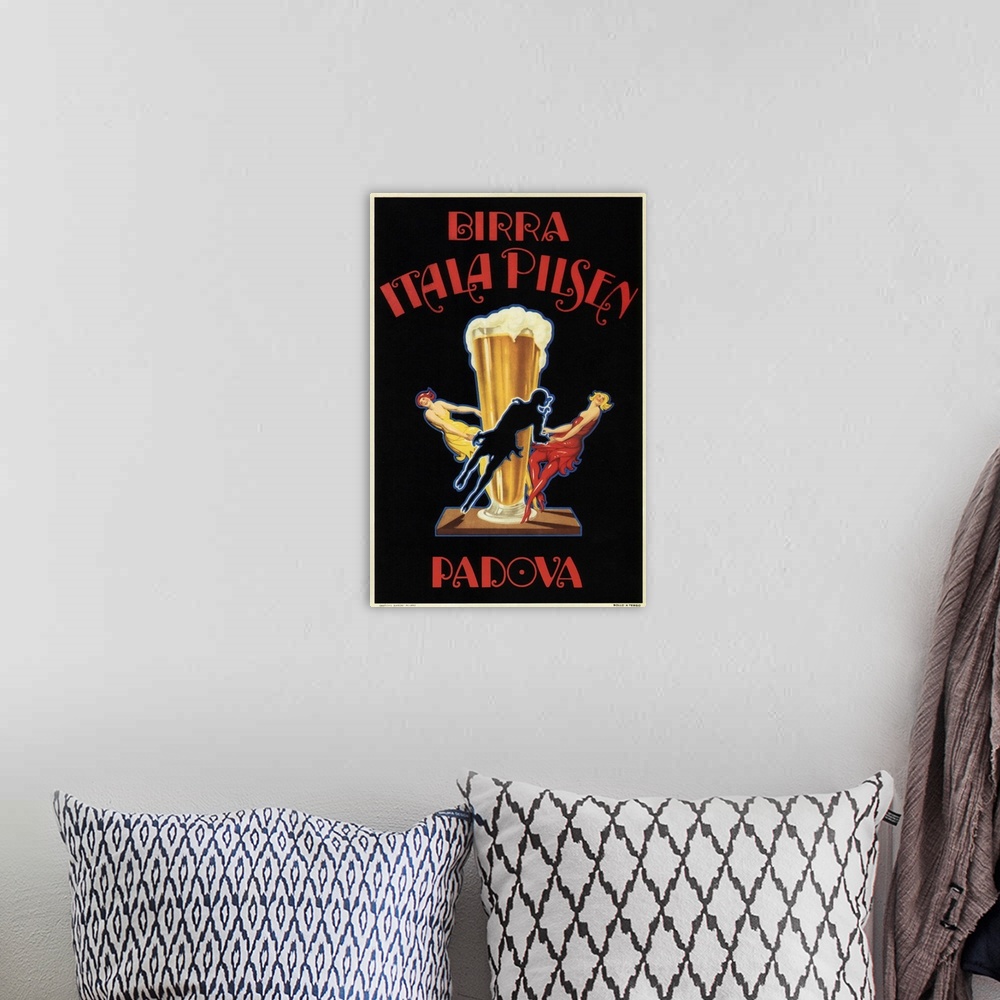 A bohemian room featuring Itala Pilsen Bier - Vintage Beer Advertisement