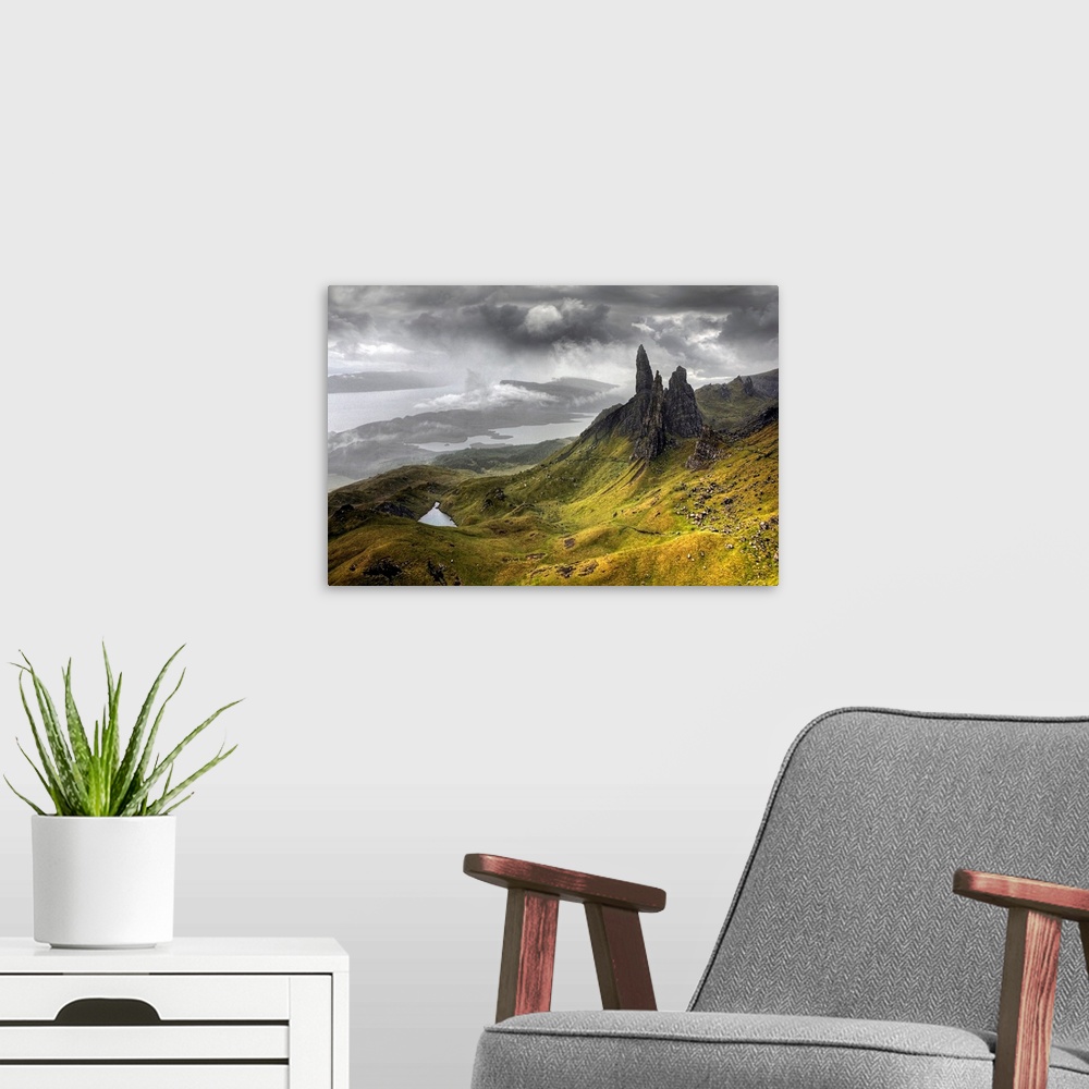 A modern room featuring Jagged peaks in the wilds of Scotland