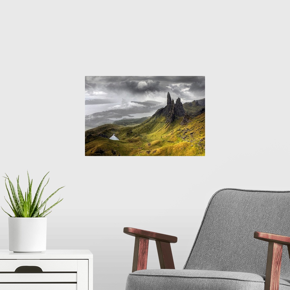 A modern room featuring Jagged peaks in the wilds of Scotland