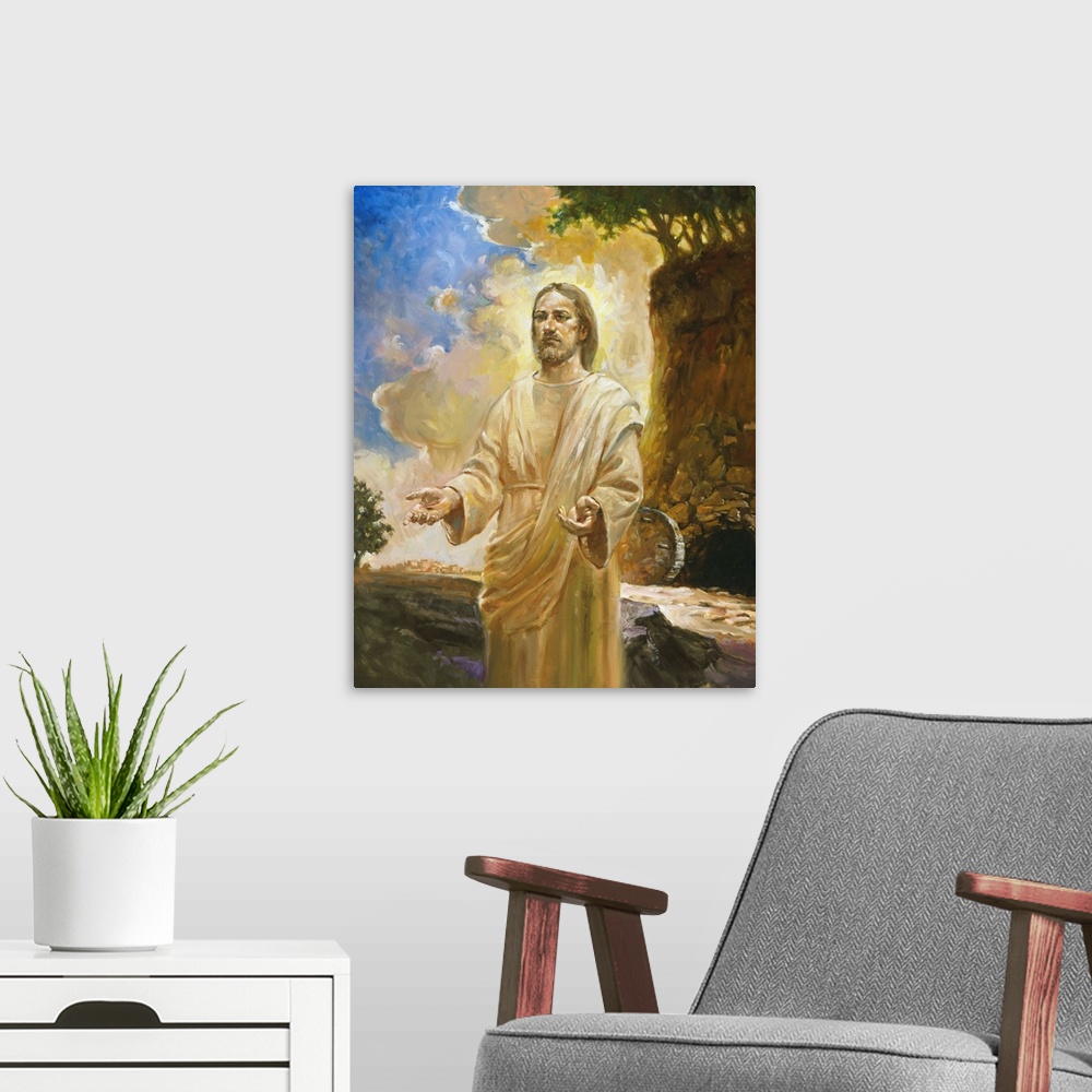 A modern room featuring Jesus In Front Of Cave