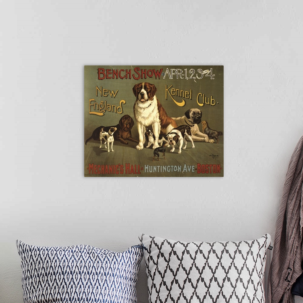 A bohemian room featuring Kennel Club - Vintage Dog Show Advertisement