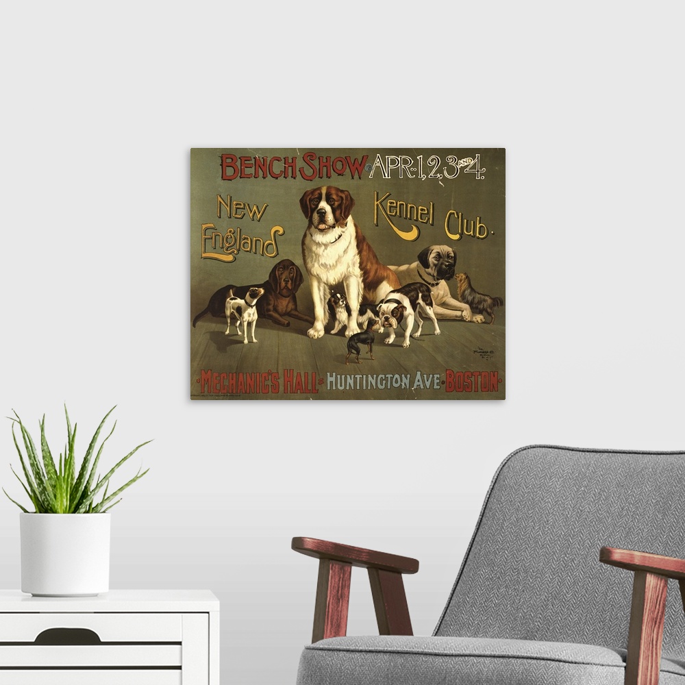 A modern room featuring Kennel Club - Vintage Dog Show Advertisement
