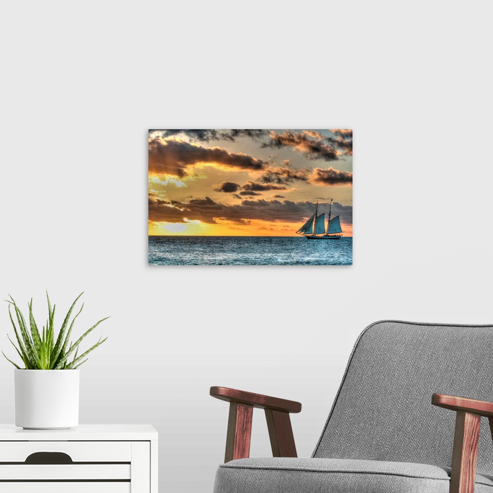 A modern room featuring Key West Clipper Sunset I