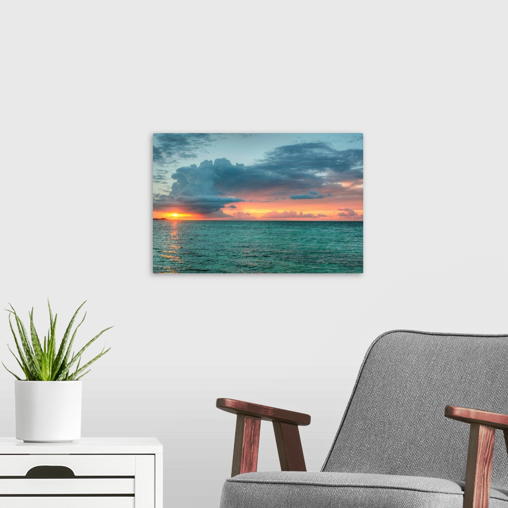 A modern room featuring Key West Sunset VI