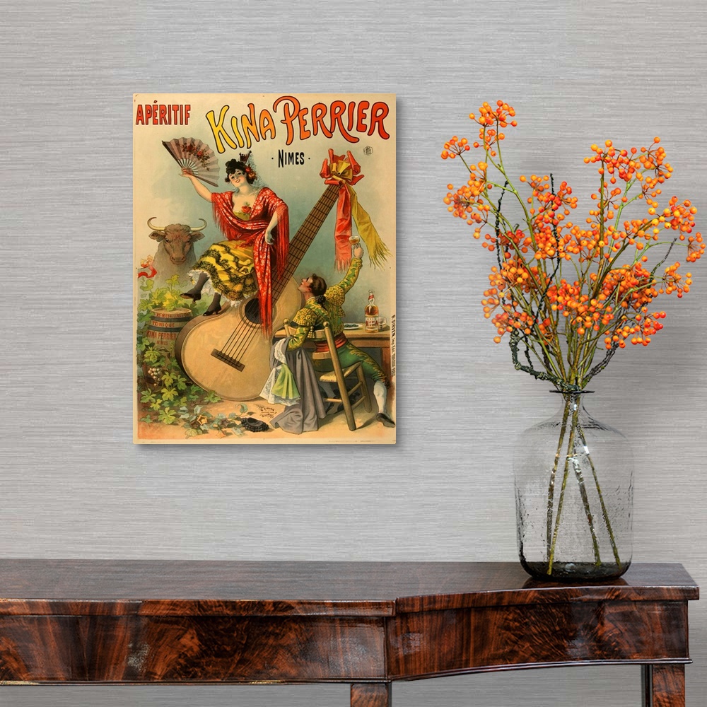 A traditional room featuring Kina Perrier - Vintage Beverage Advertisement