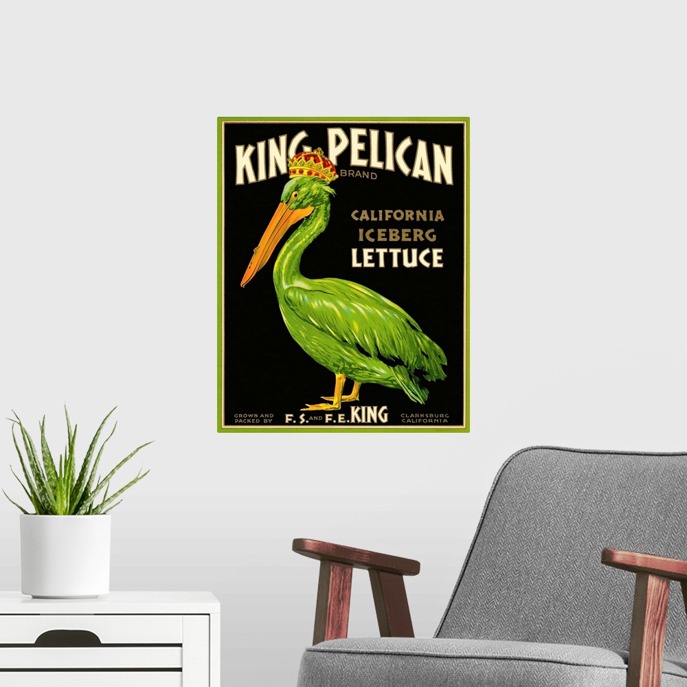 A modern room featuring King Pelican Brand Lettuce