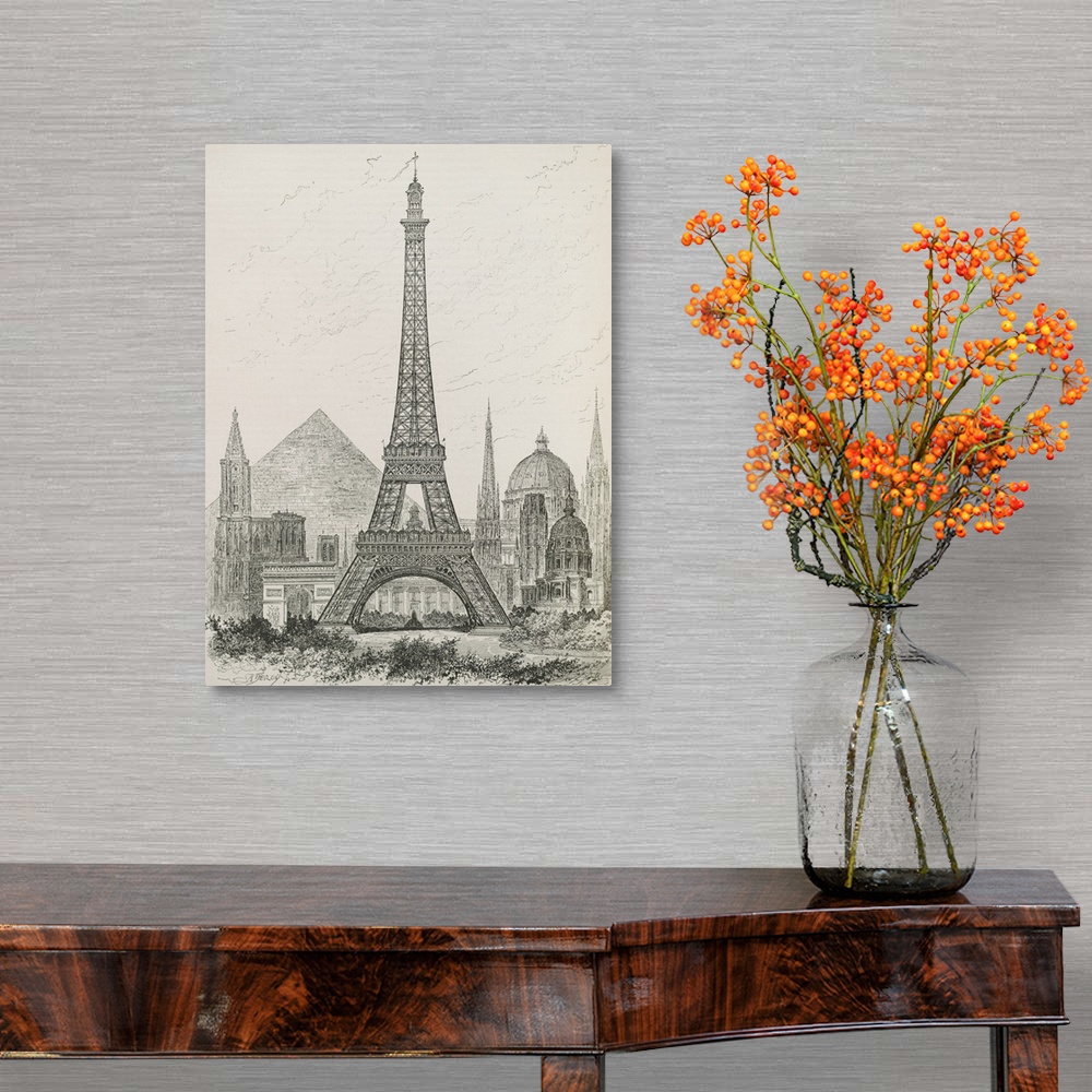 A traditional room featuring La Tour Eiffel - Hauteur Comparee