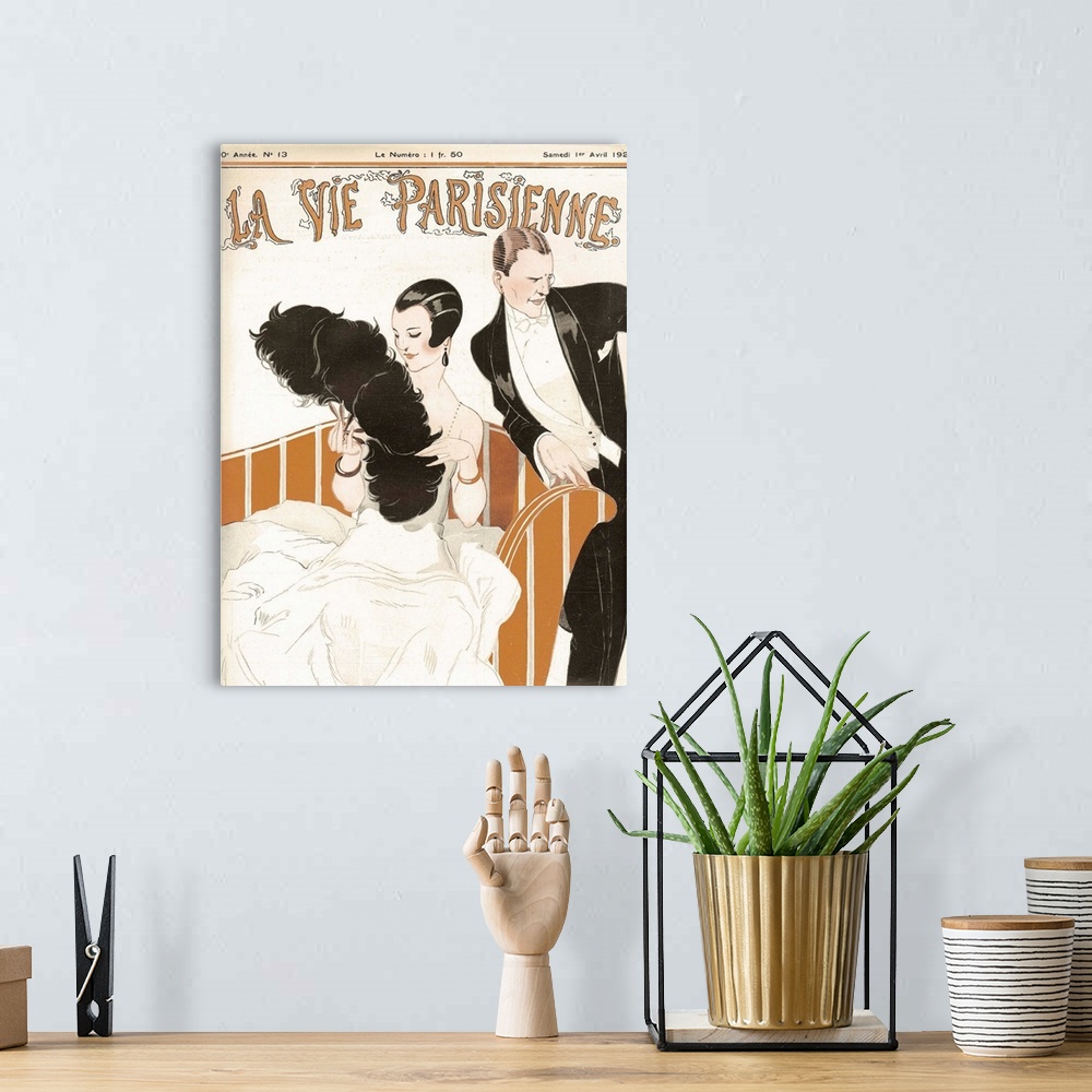 A bohemian room featuring La Vie Parisenne, Boa - Vintage Magazine