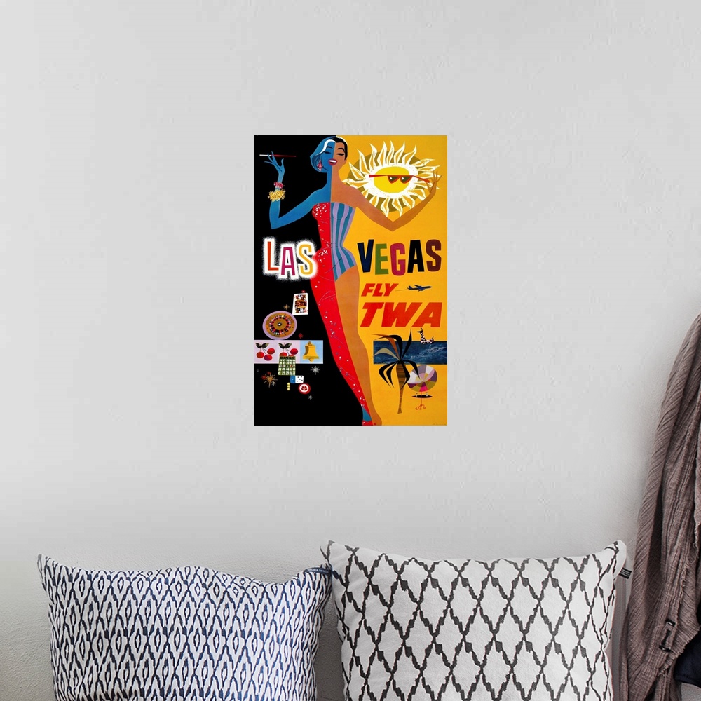 A bohemian room featuring Las Vegas, Fly TWA