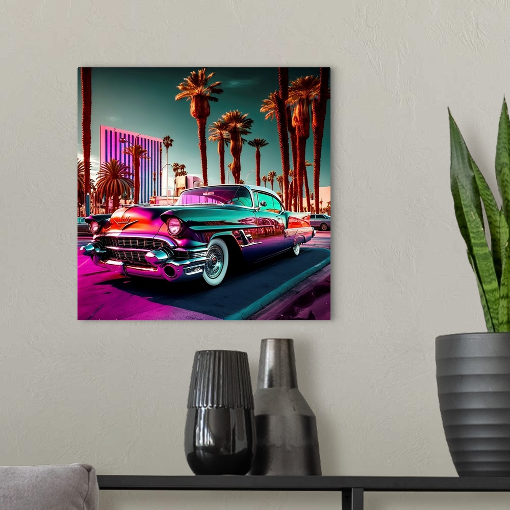 A modern room featuring Las Vegas Strip Cadillac 12