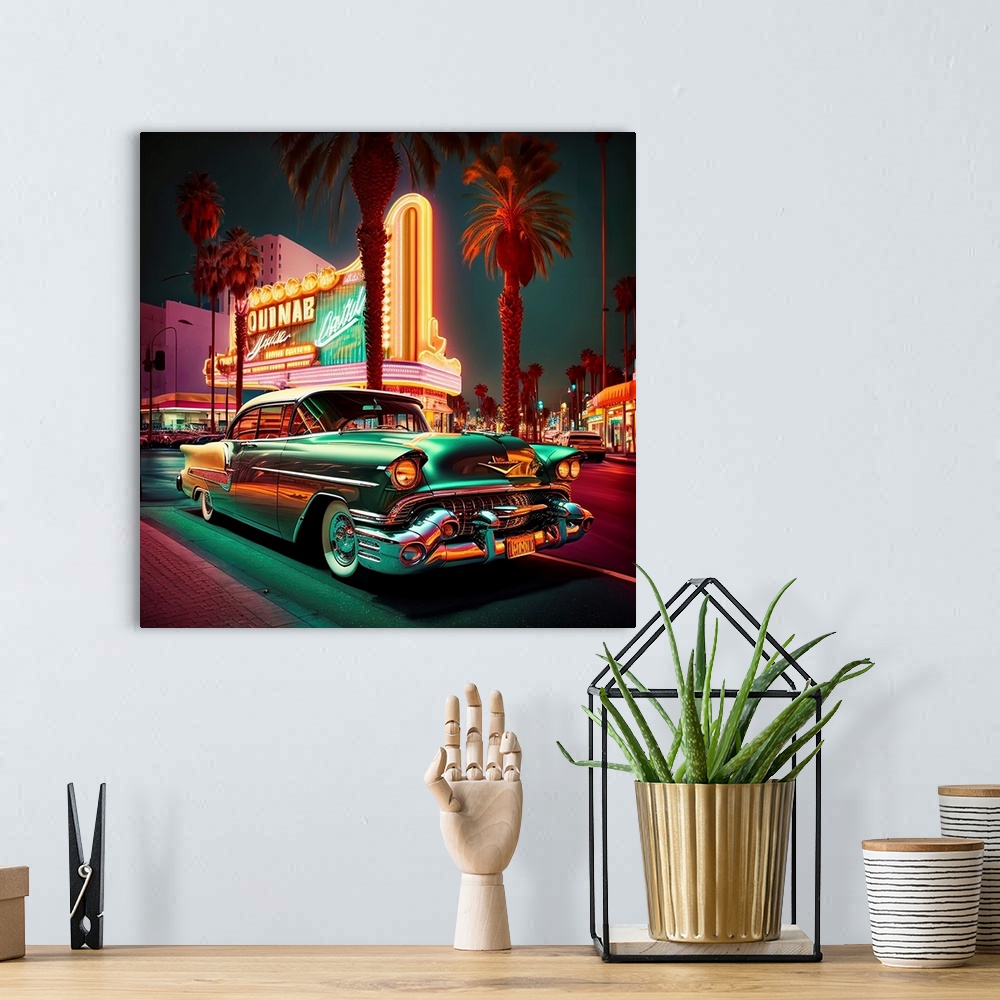 A bohemian room featuring Las Vegas Strip Cadillac 14