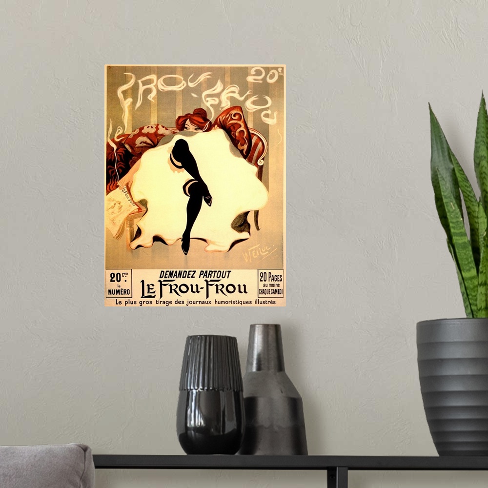 A modern room featuring Vintage Poster