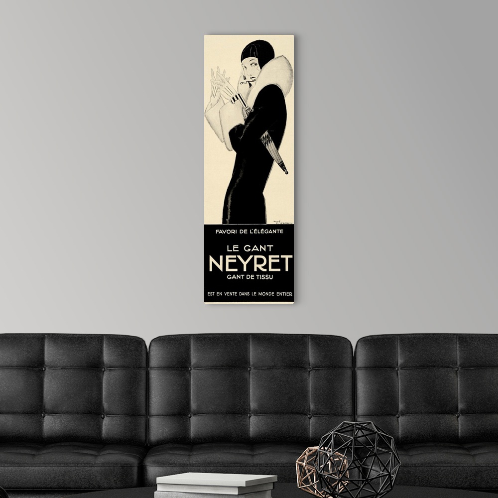 A modern room featuring Le Gant Neyret - Vintage Fashion Advertisement