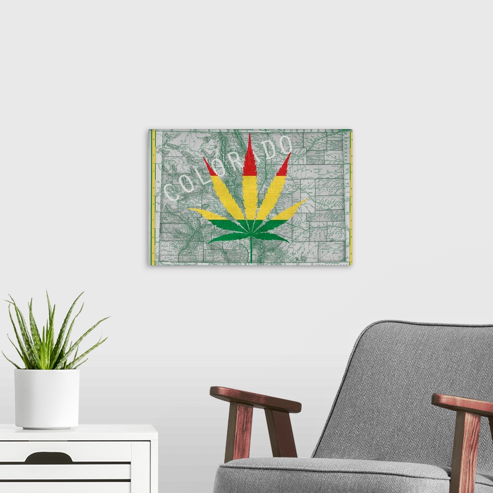 A modern room featuring Legalized I: Colorado