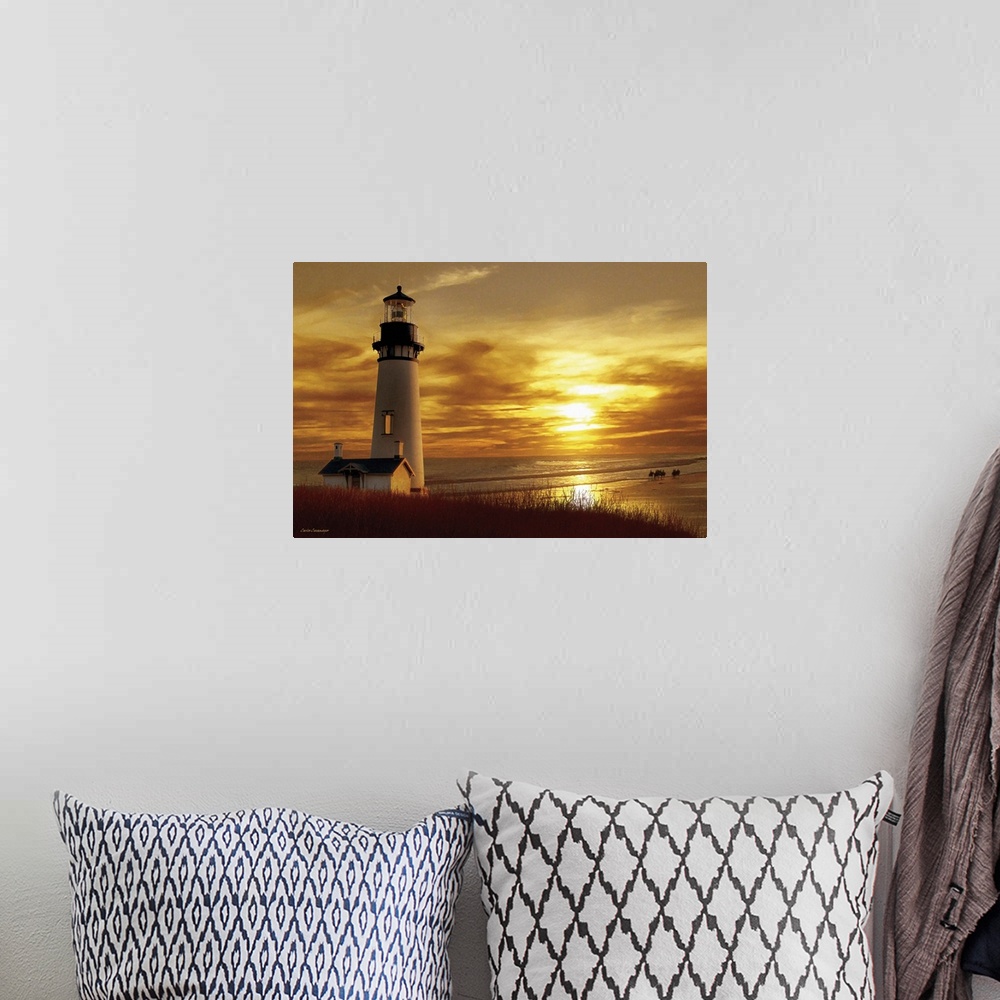 A bohemian room featuring Lighthouse at Sunset