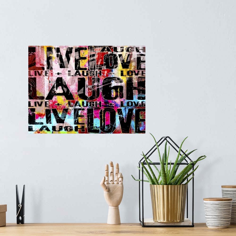 A bohemian room featuring Live Love Laugh Landscape