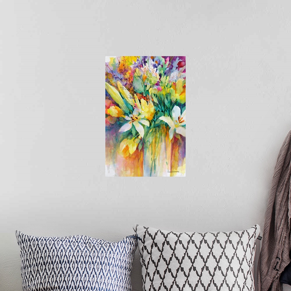 A bohemian room featuring Looking At Lilies