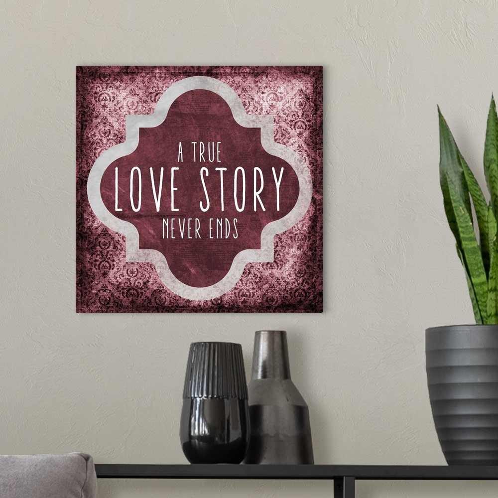A modern room featuring Love Story