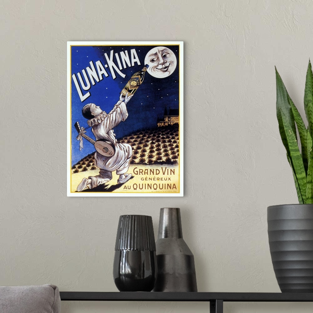 A modern room featuring Luna-Kina - Vintage Wine Advertisement