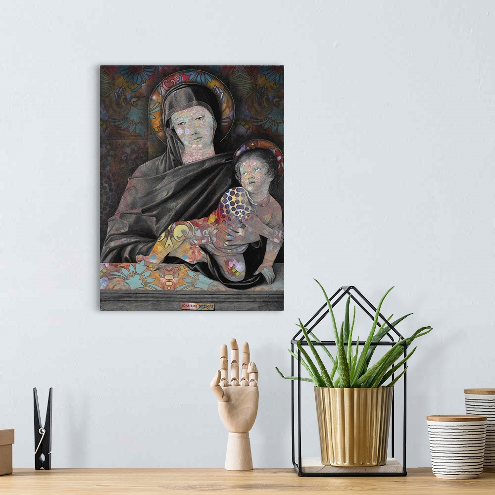 A bohemian room featuring Madonna And Child
