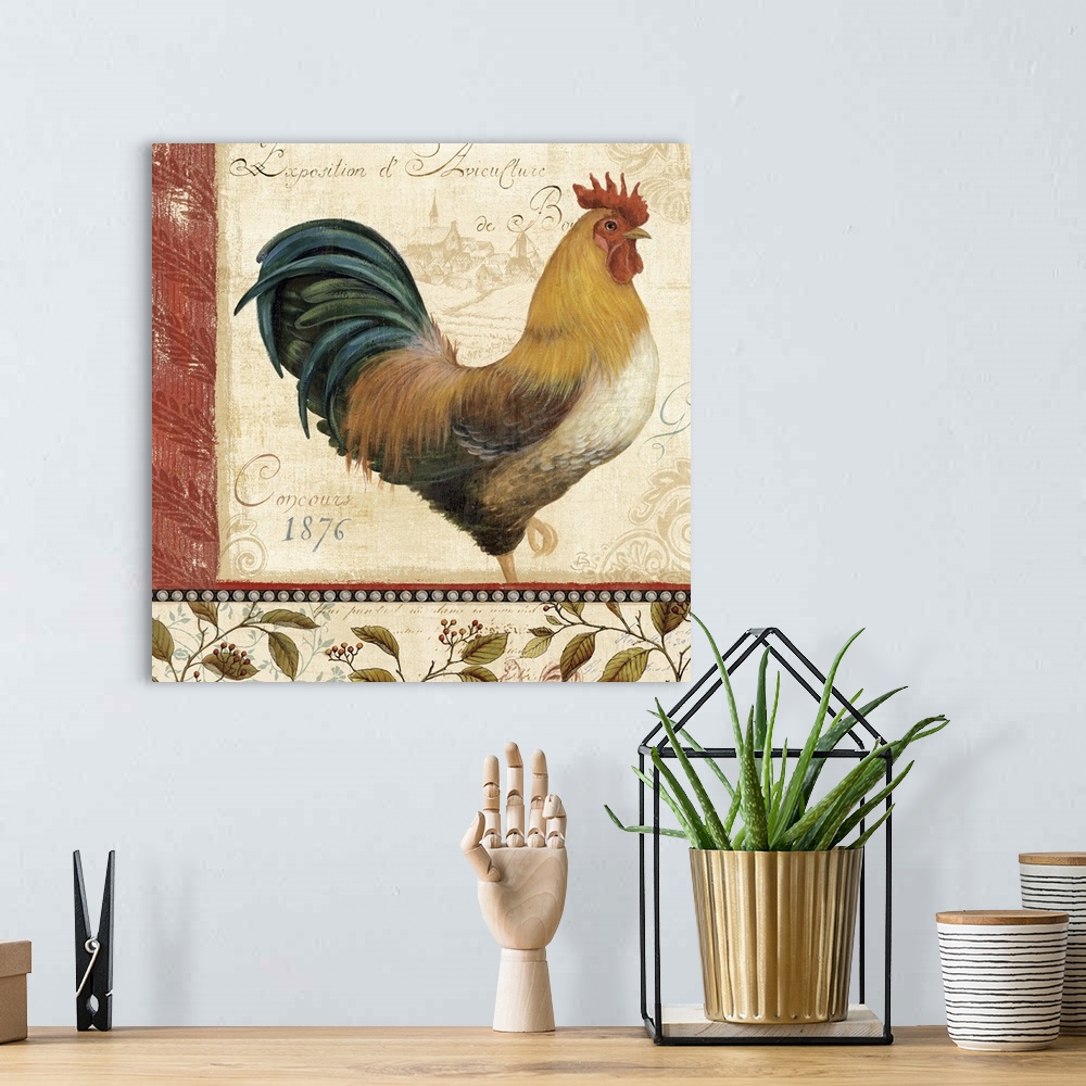 A bohemian room featuring Majestic Rooster I