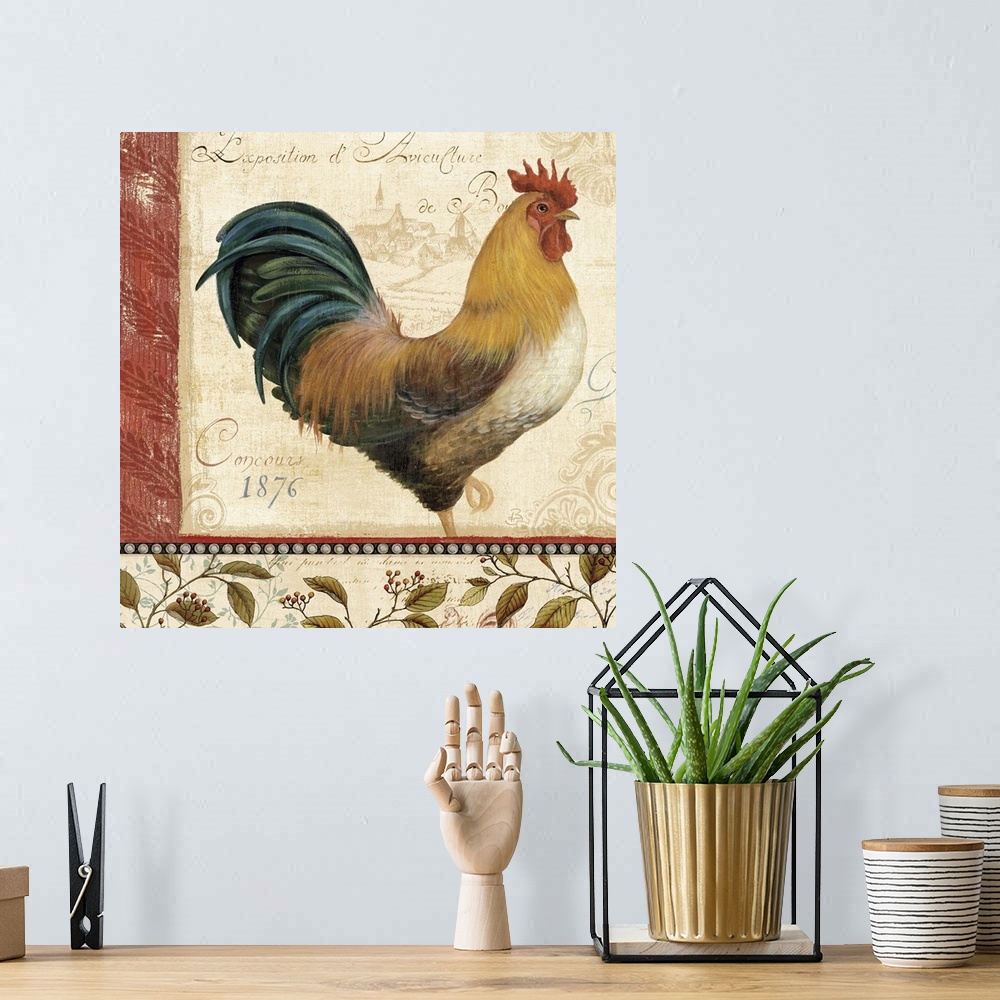 A bohemian room featuring Majestic Rooster I